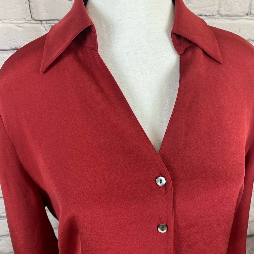 Talbots Button Down Silk Blouse EUC - image 2